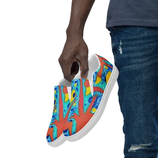 Aqua Uproar on a Men's Slip-On Canvas Shoes