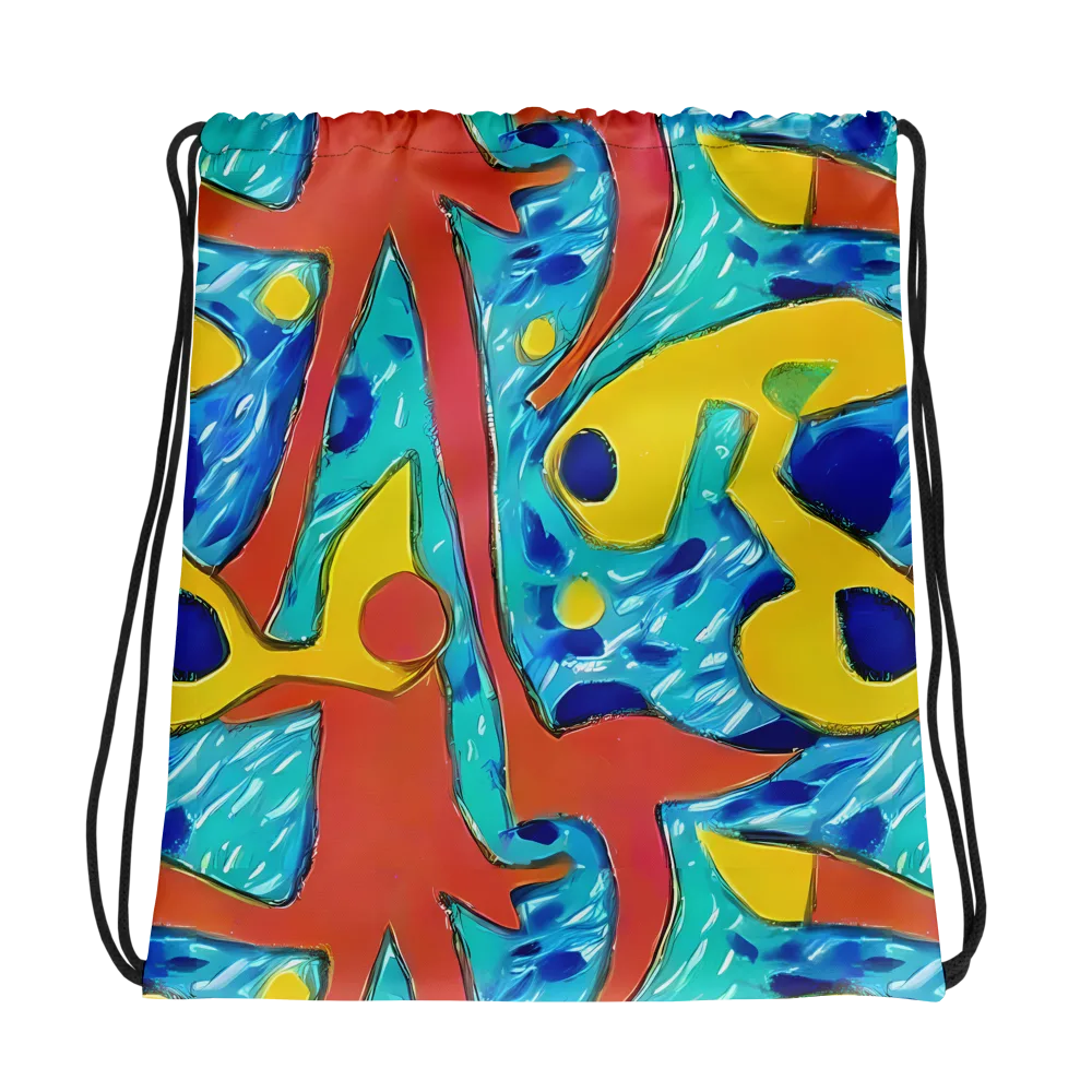 Aqua Uproar on Drawstring Bag — Photo