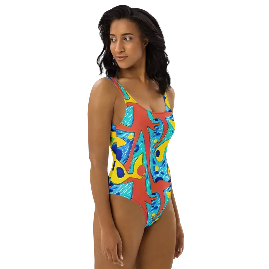 Aqua Uproar on One-Piece Swimsuit — Right