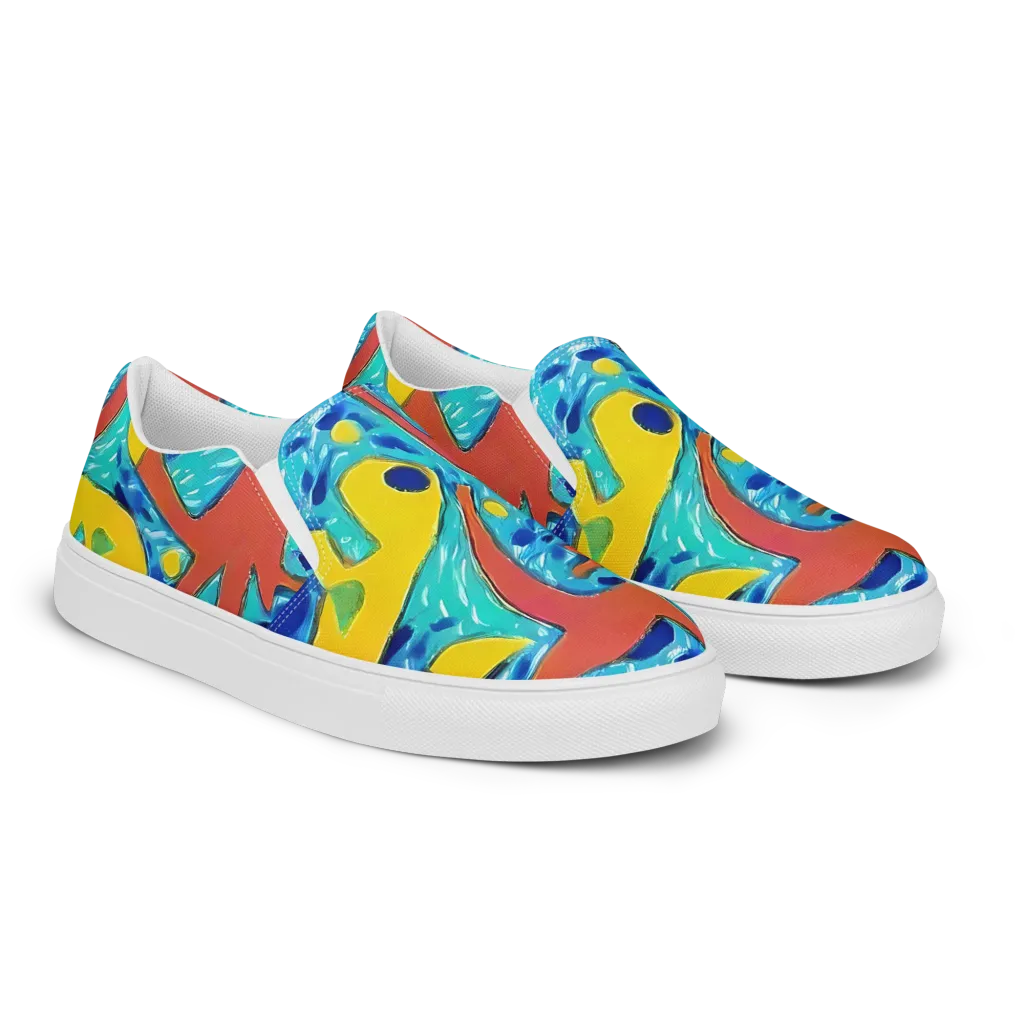 Aqua Uproar on Women's Slip-On Canvas Shoes — Right Front