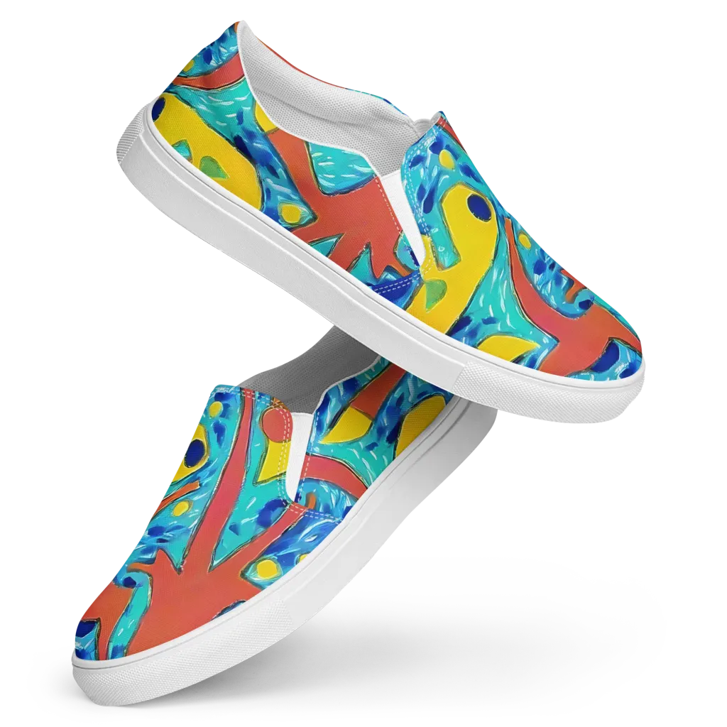 Aqua Uproar on Women's Slip-On Canvas Shoes — Front