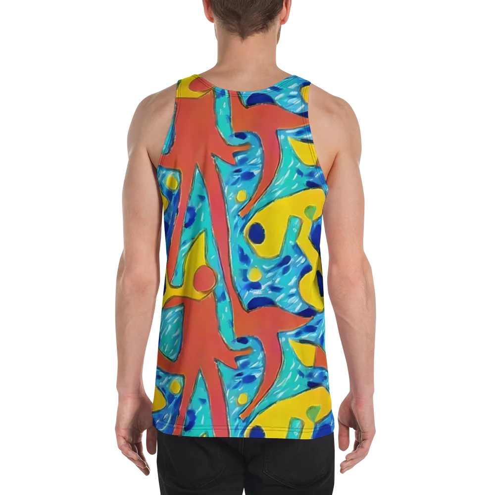 Aqua Uproar on Men's Tank Top — Back