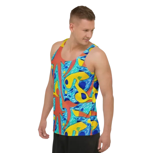 Aqua Uproar on a Men's Tank Top