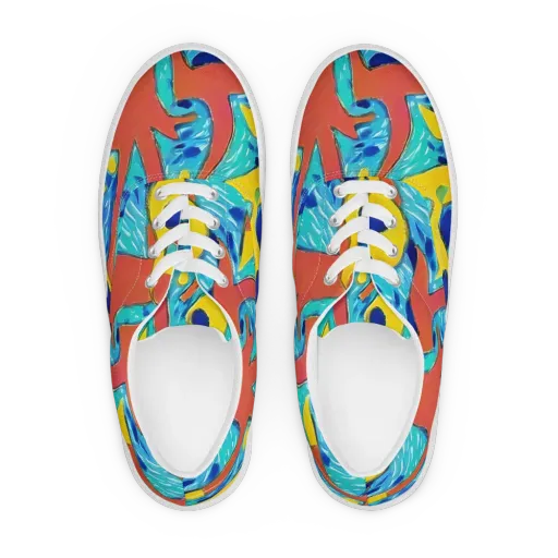 Aqua Uproar on a Men's Lace-Up Canvas Shoes