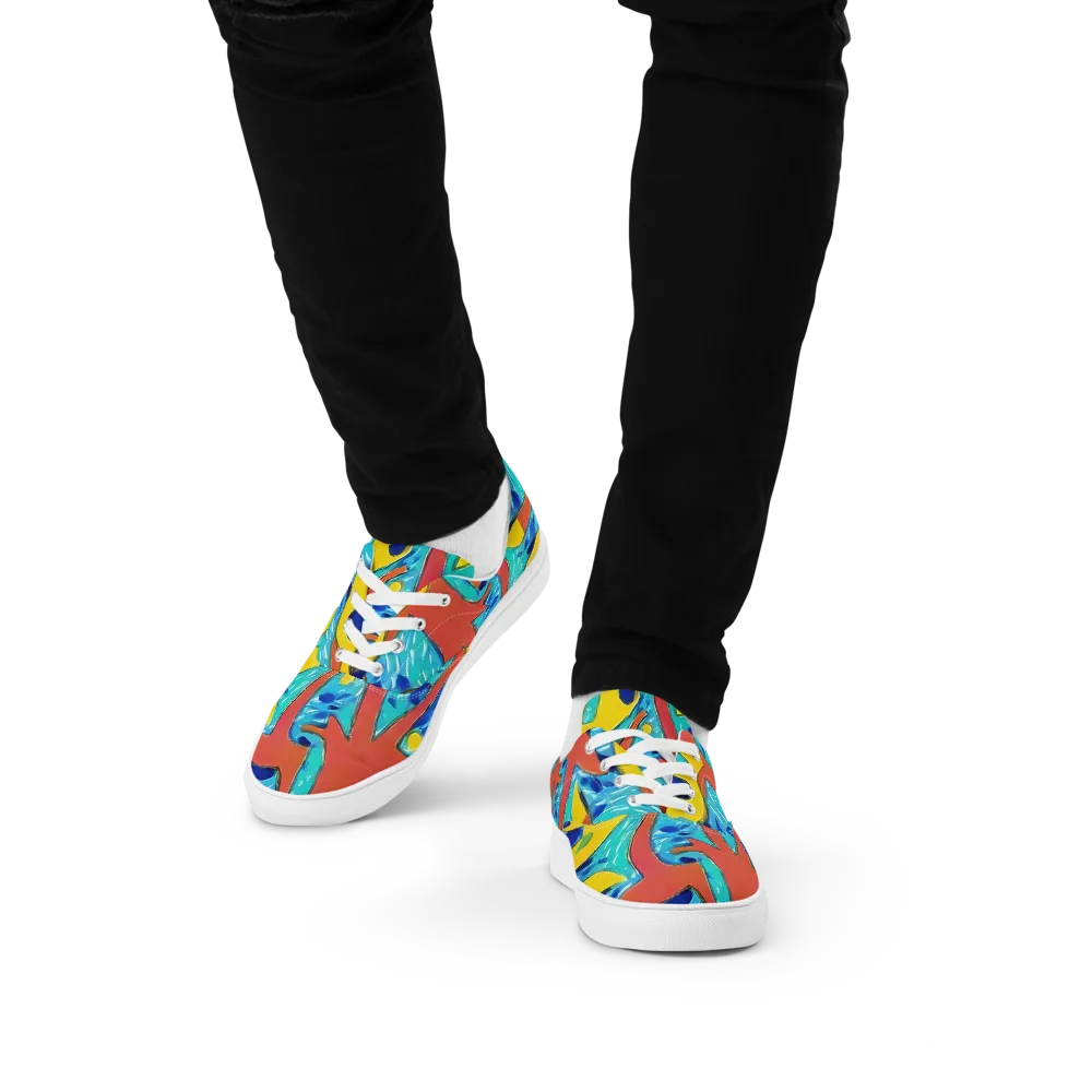 Aqua Uproar on Men's Lace-Up Canvas Shoes — Front