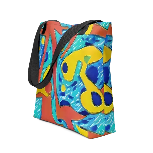 Aqua Uproar on a Tote Bag
