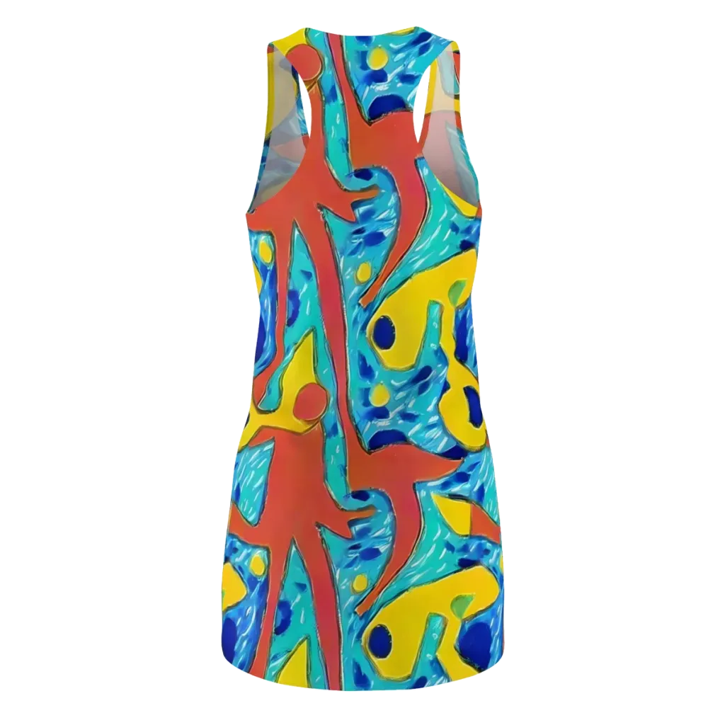 Aqua Uproar on Racerback Dress — Back