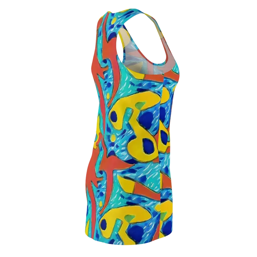 Aqua Uproar on Racerback Dress — Back Side