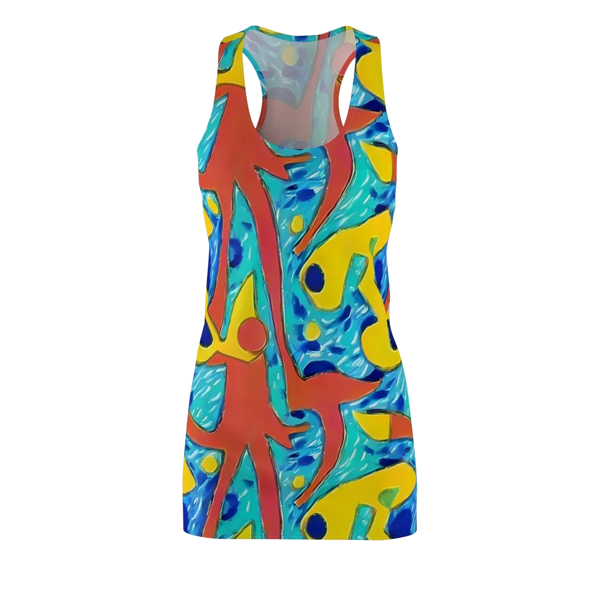 Aqua Uproar on Racerback Dress — Front