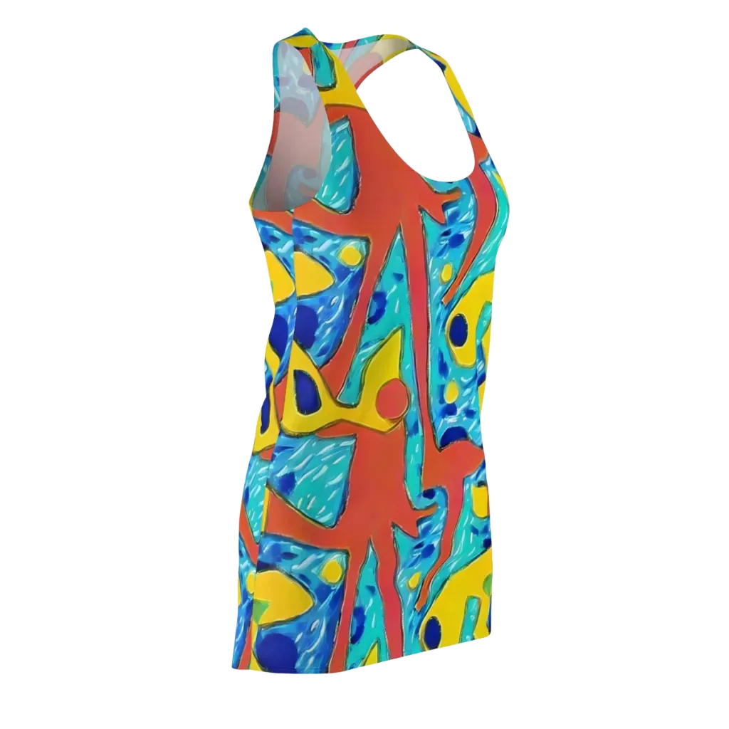 Aqua Uproar on Racerback Dress — Front Side