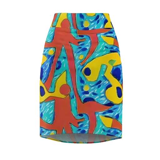Aqua Uproar on a Pencil Skirt