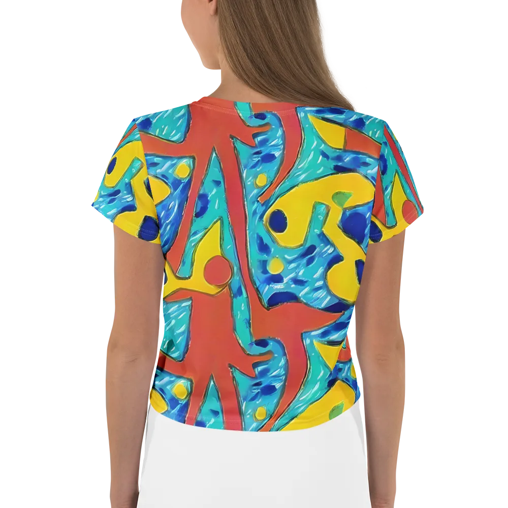 Aqua Uproar on Crop Tee — Back