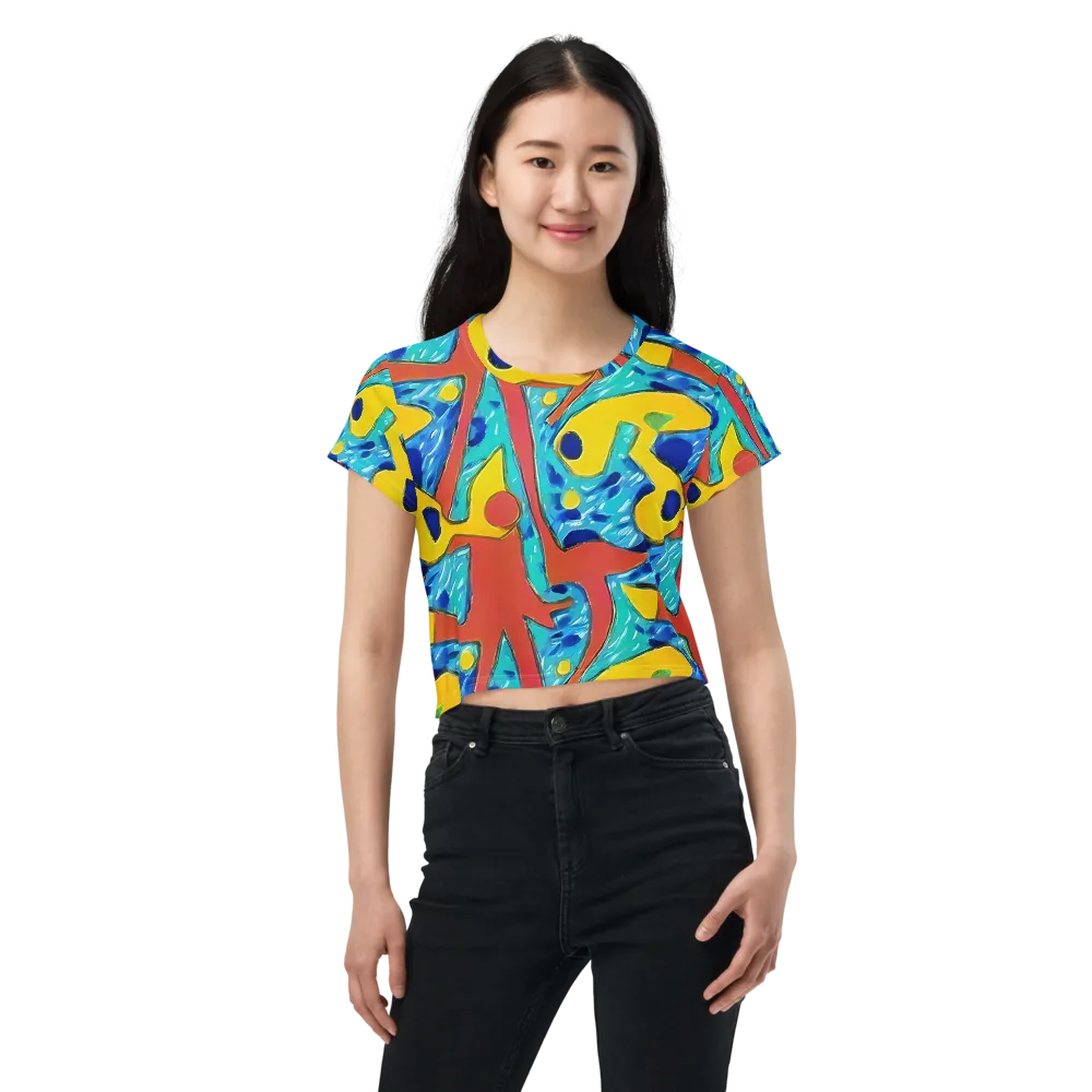 Aqua Uproar on Crop Tee — Front