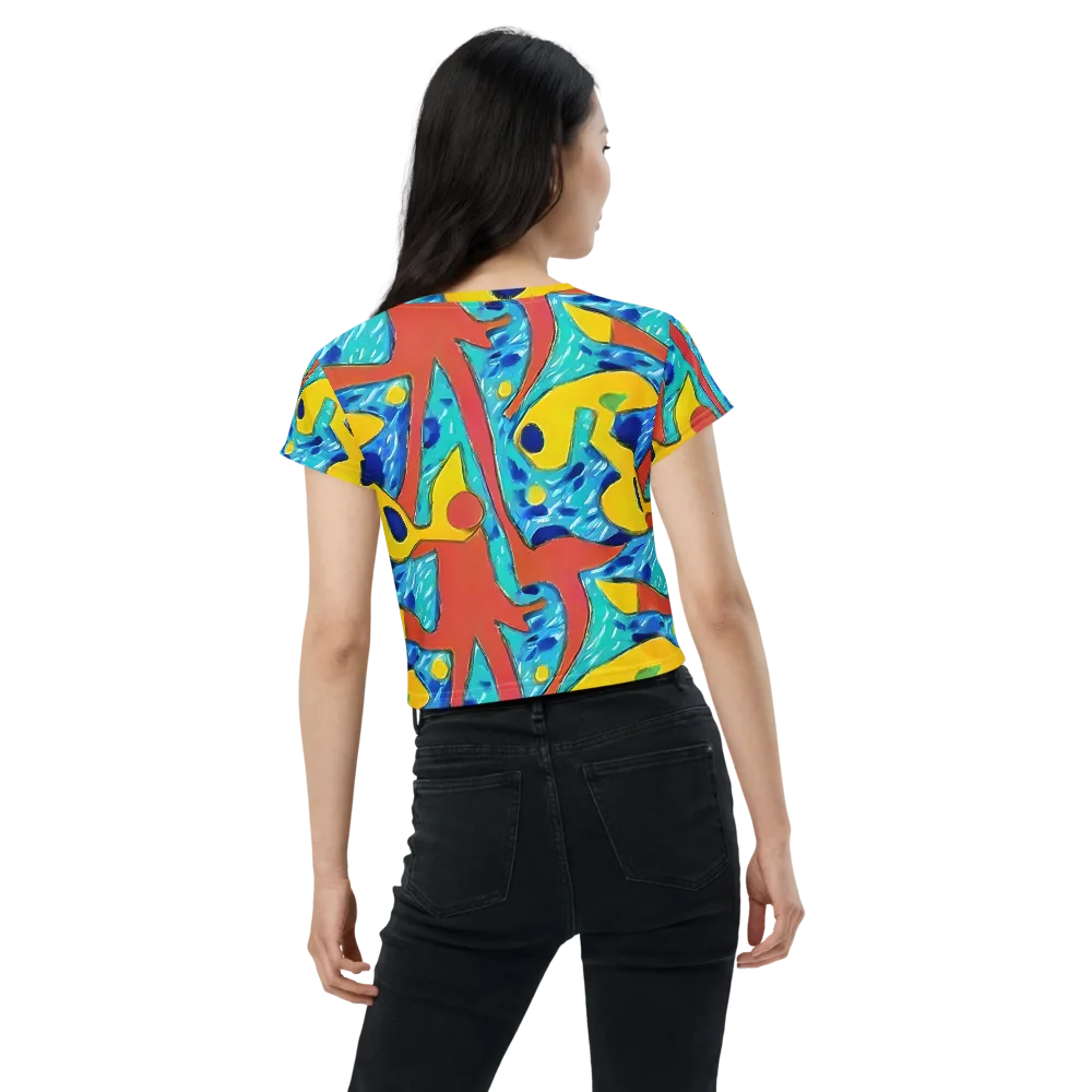 Aqua Uproar on Crop Tee — Back