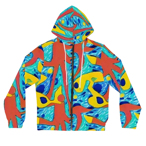 Aqua Uproar on a Women's Full-Zip Hoodie