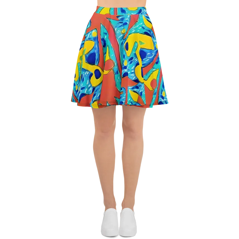 Aqua Uproar on Skater Skirt — Front