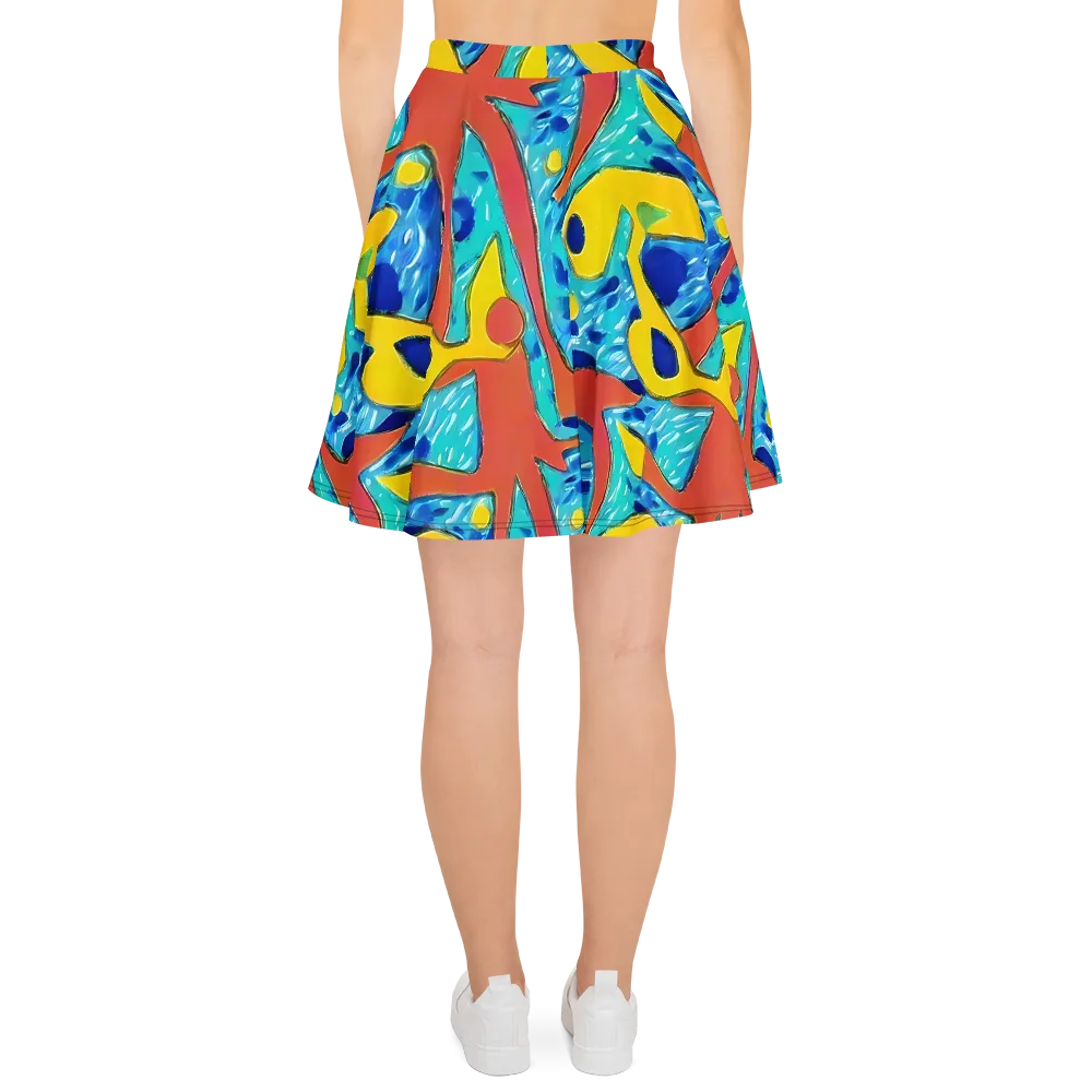 Aqua Uproar on Skater Skirt — Back