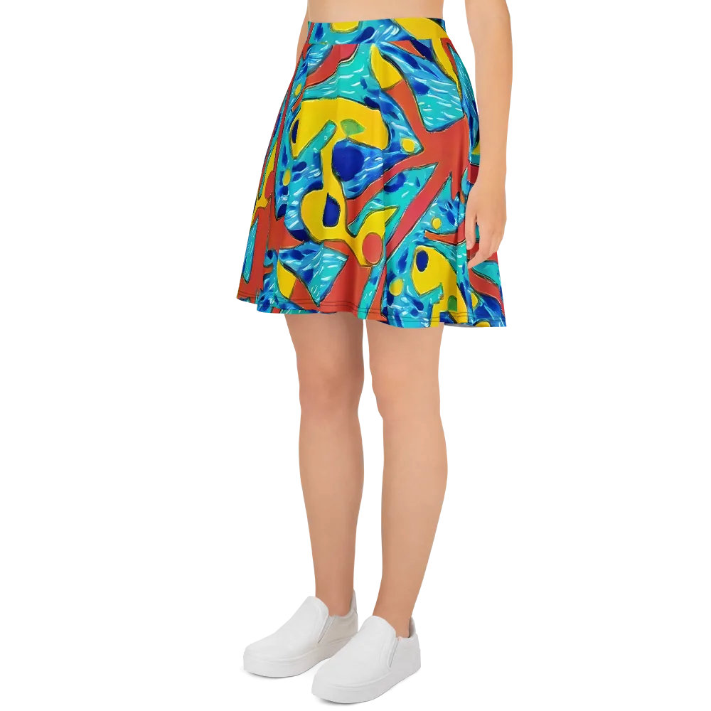 Aqua Uproar on Skater Skirt — Left