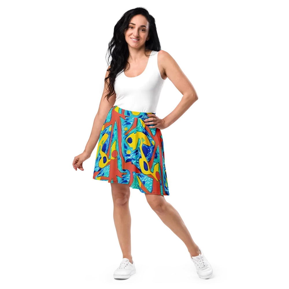 Aqua Uproar on Skater Skirt — Front