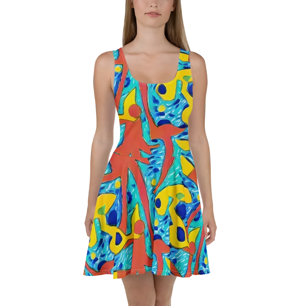 Aqua Uproar on Skater Dress — Front