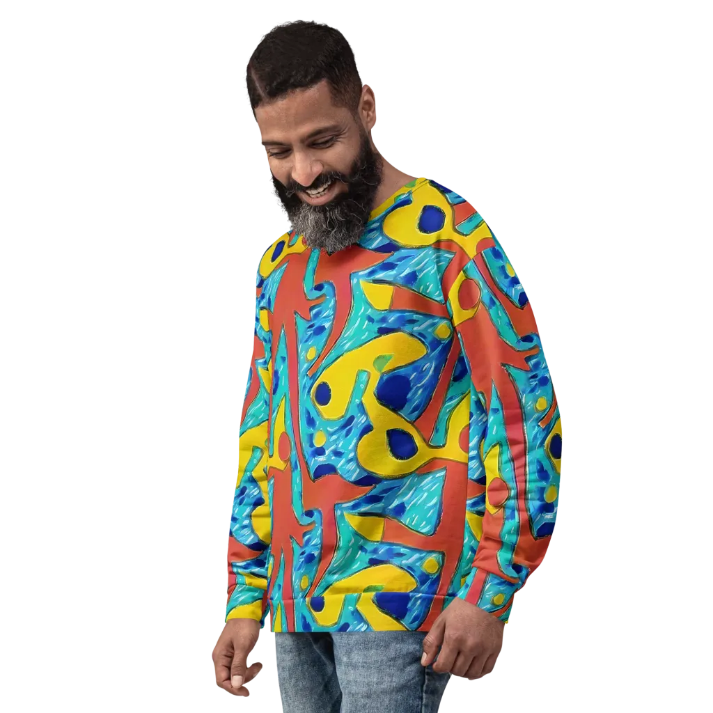 Aqua Uproar on Sweatshirt — Left Front