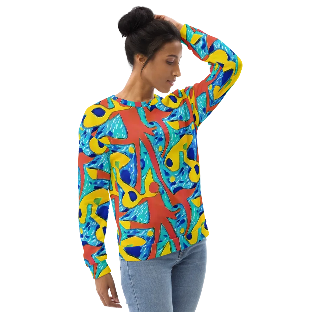 Aqua Uproar on Sweatshirt — Right Front