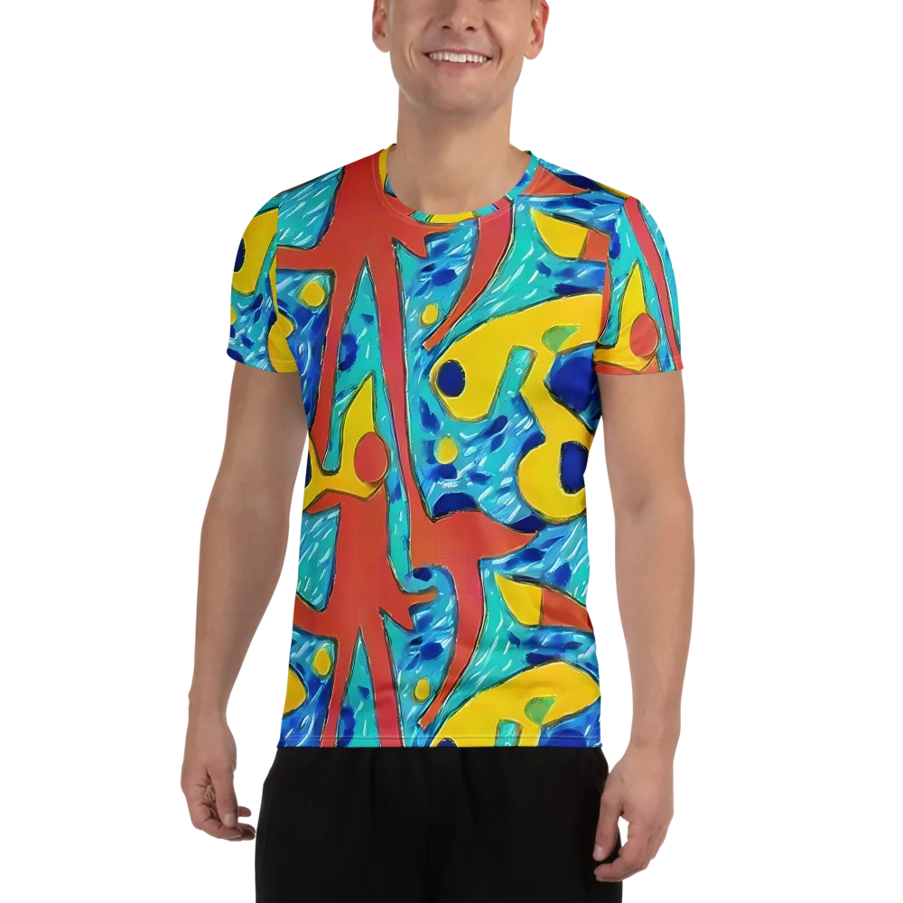 Aqua Uproar on Men's Athletic T-Shirt — Front