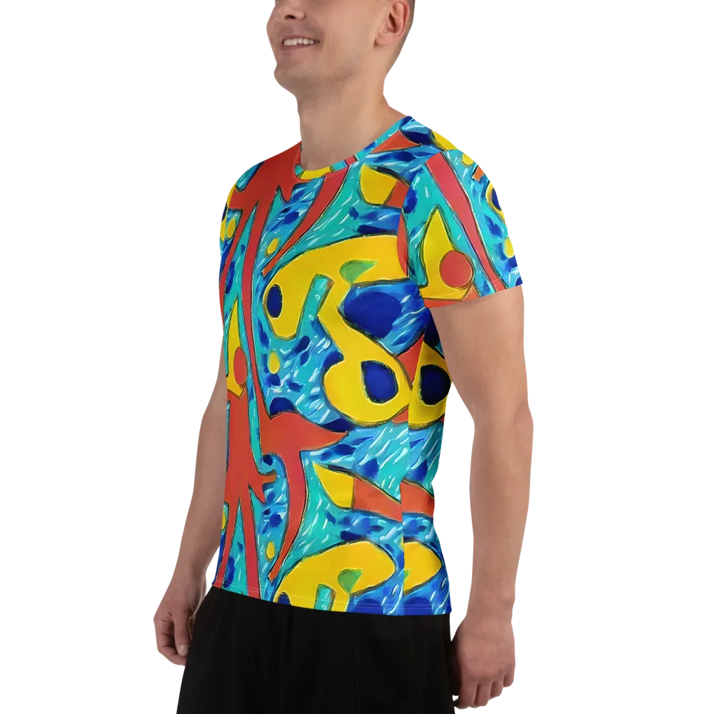 Aqua Uproar on Men's Athletic T-Shirt — Left