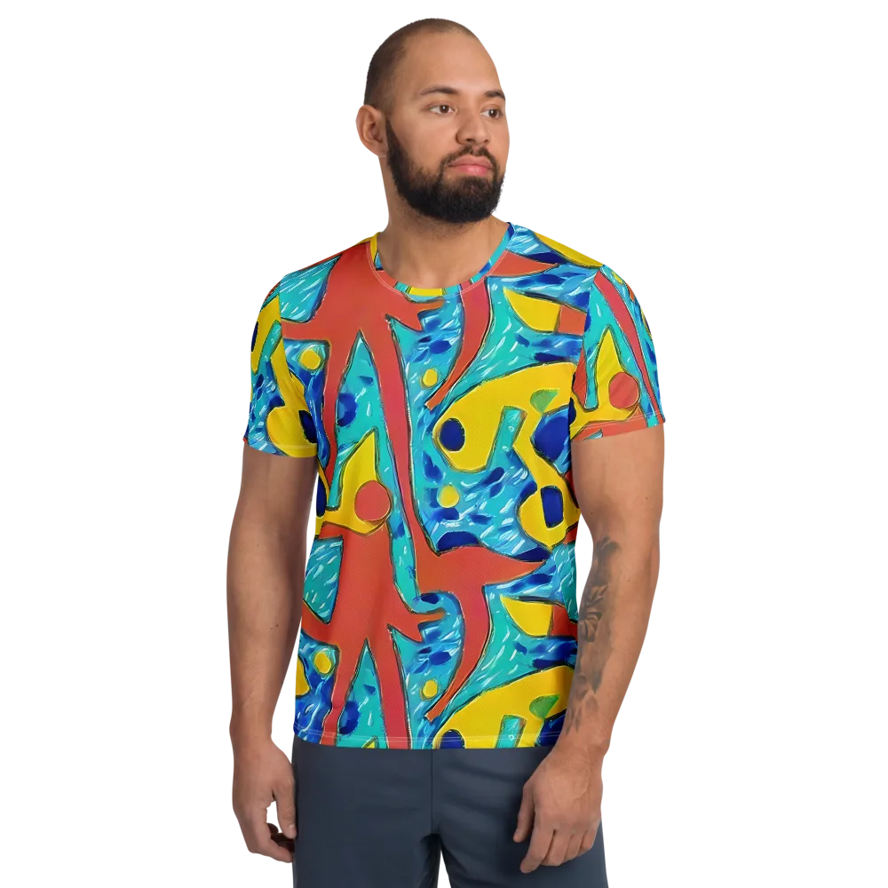 Aqua Uproar on Men's Athletic T-Shirt — Front