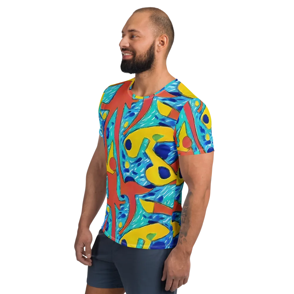 Aqua Uproar on Men's Athletic T-Shirt — Left