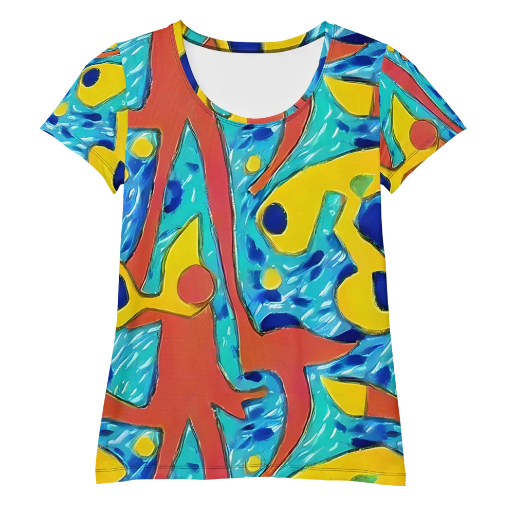 Aqua Uproar on Women's Athletic T-Shirt — Front