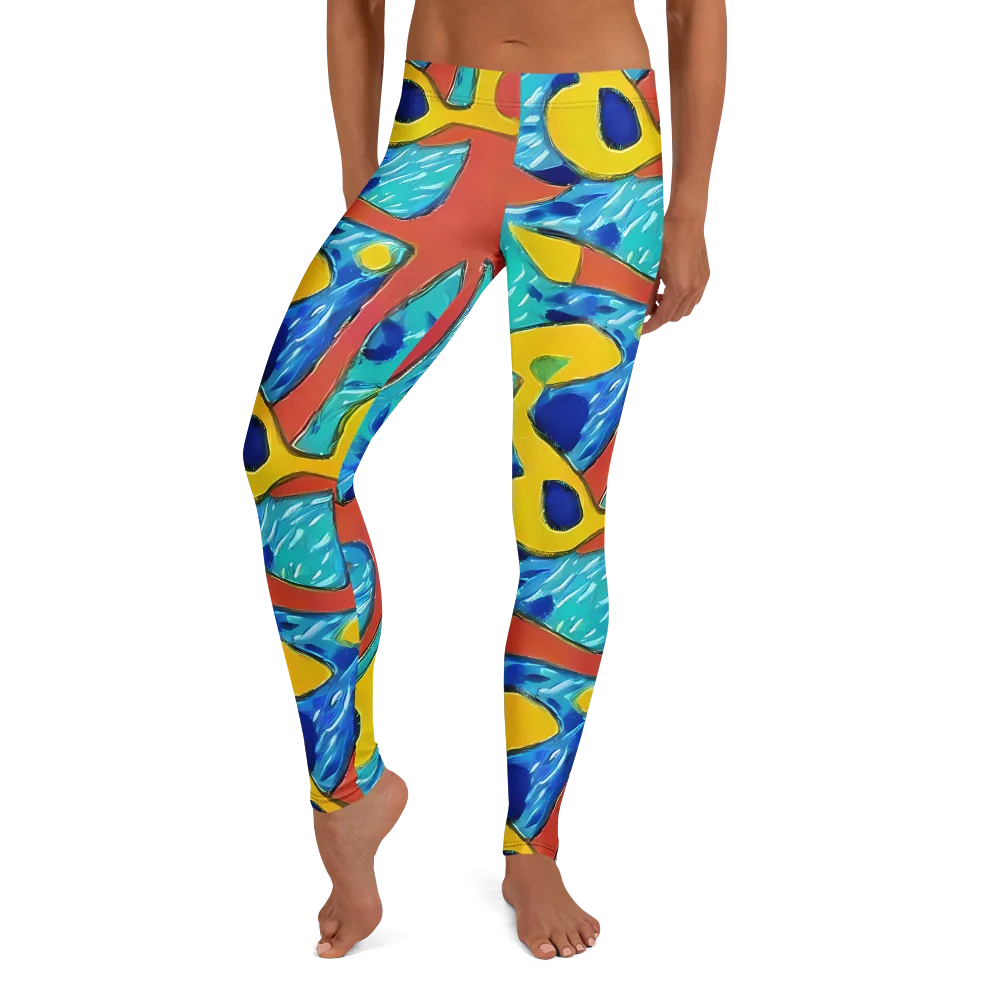 Aqua Uproar on Leggings — Front