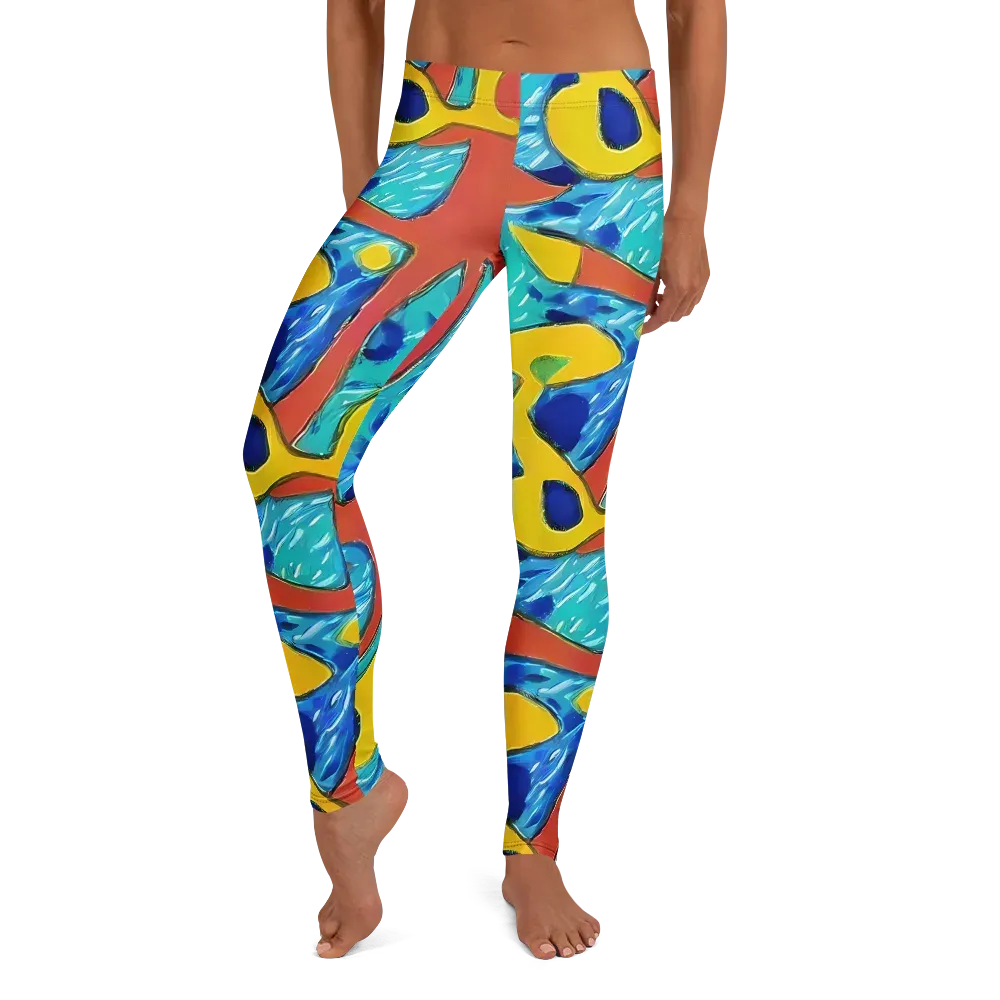 Aqua Uproar on Leggings — Front