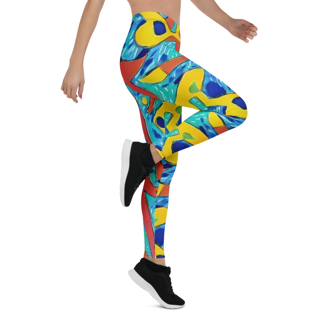 Aqua Uproar on Leggings — Right