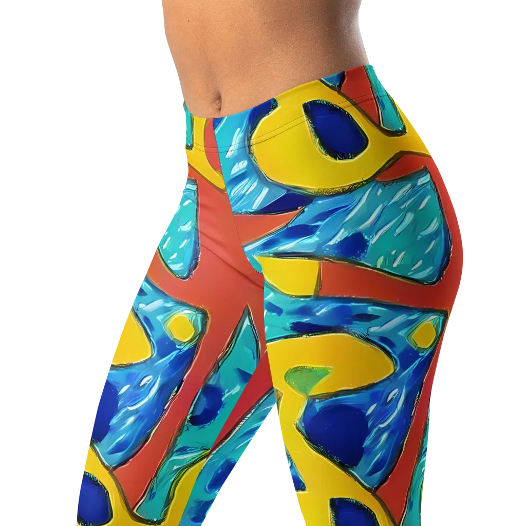 Aqua Uproar on Leggings — Left Front