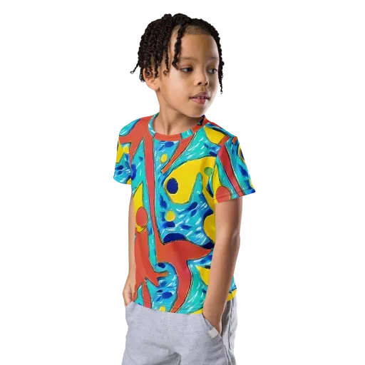 Aqua Uproar on a Kids Crew Neck T-Shirt