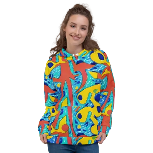 Aqua Uproar on a Hoodie