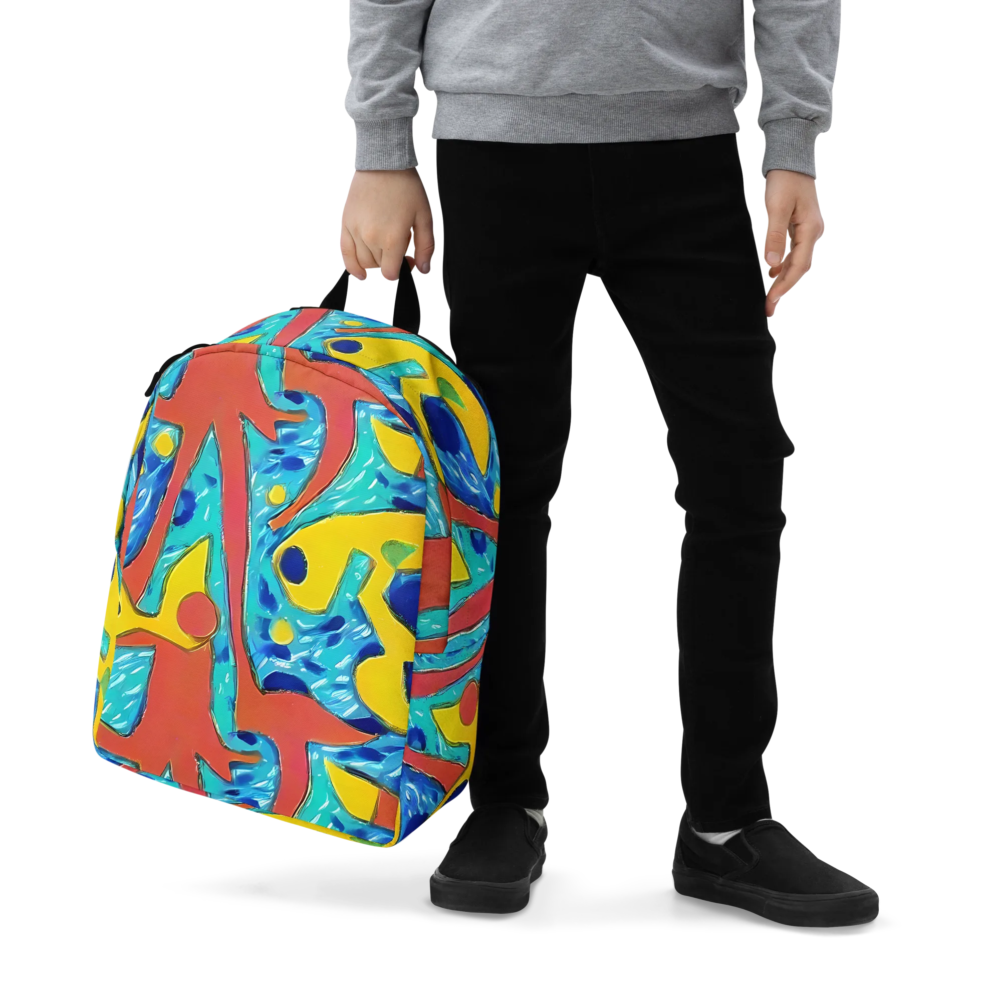 Aqua Uproar on Minimalist Backpack — Zoomed-in