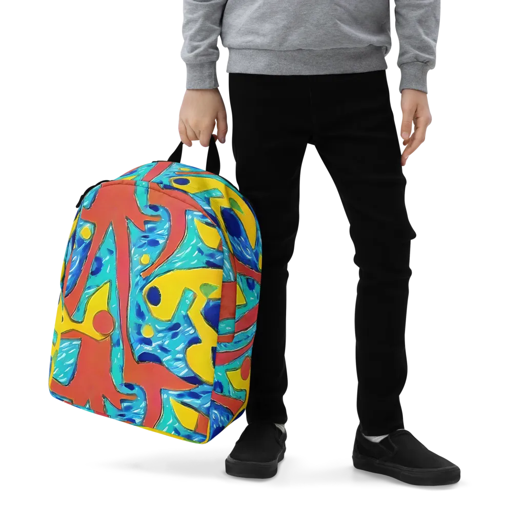 Aqua Uproar on Minimalist Backpack — Zoomed-in