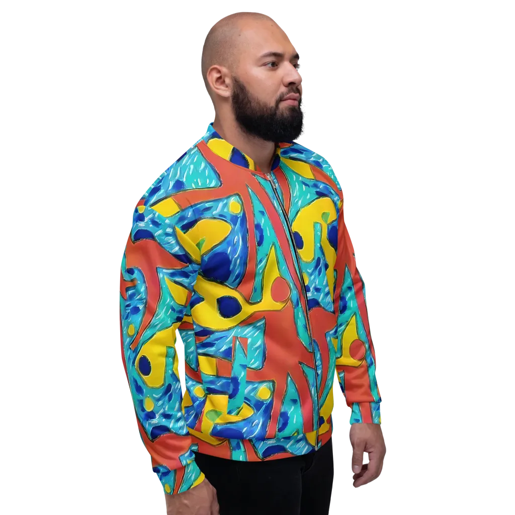Aqua Uproar on Bomber Jacket — Right
