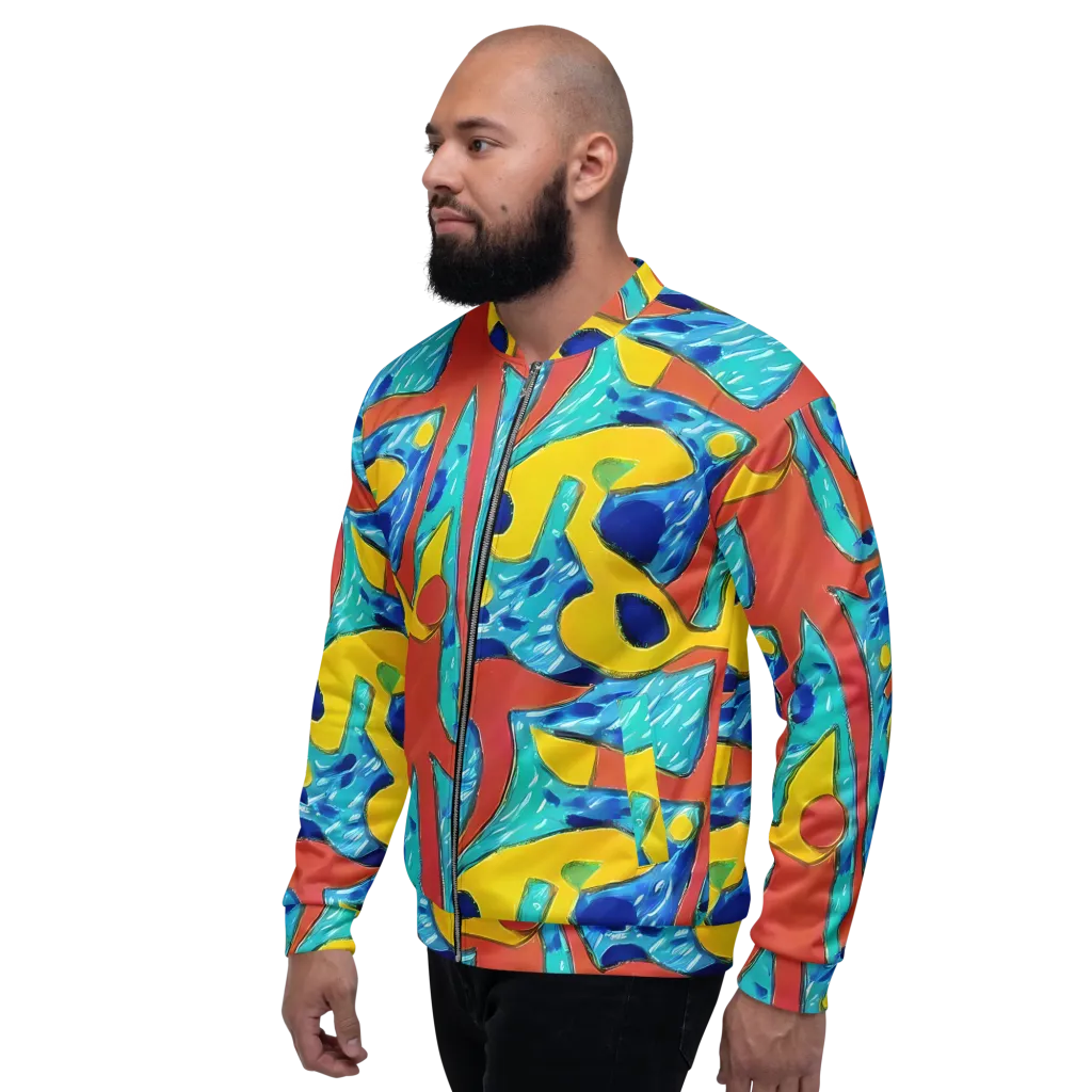 Aqua Uproar on Bomber Jacket — Left