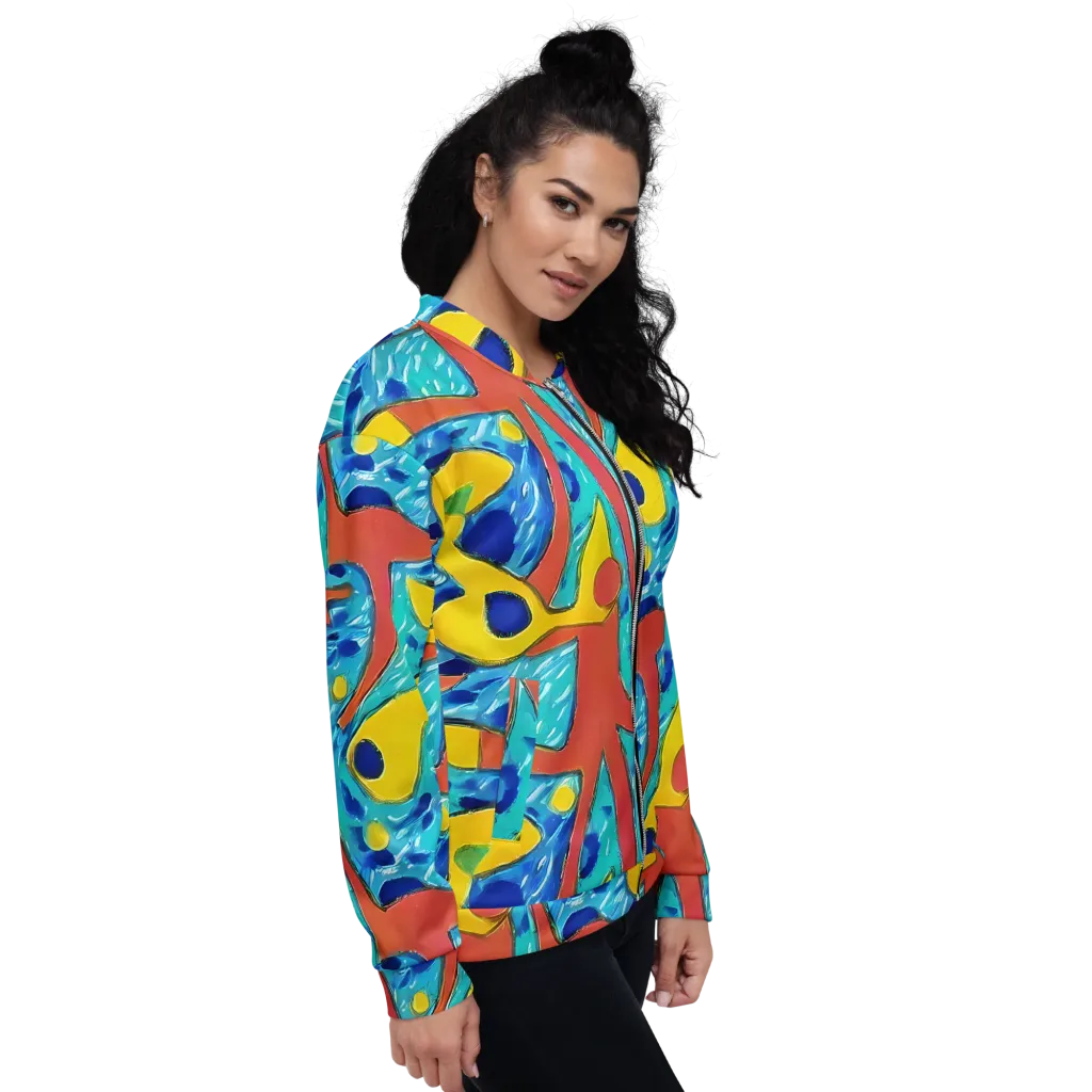 Aqua Uproar on Bomber Jacket — Right
