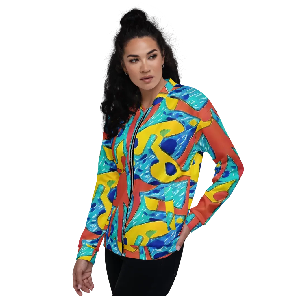Aqua Uproar on Bomber Jacket — Left