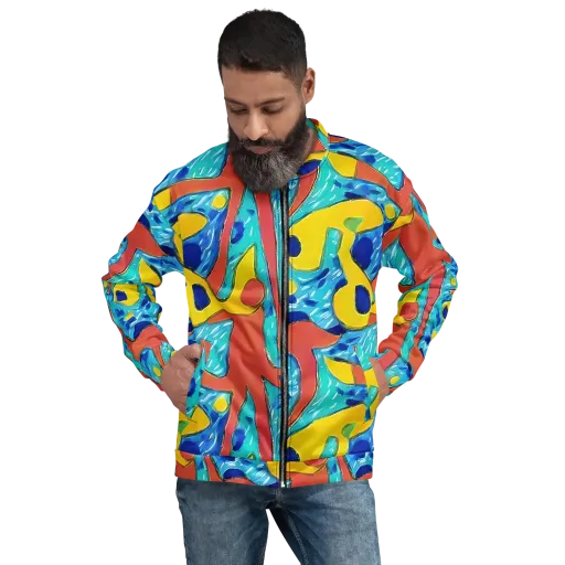 Aqua Uproar on a Bomber Jacket
