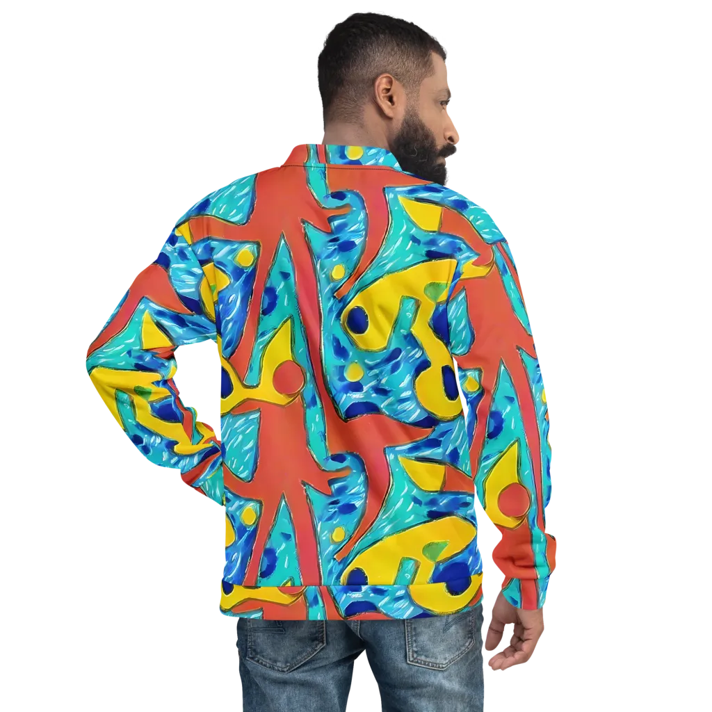 Aqua Uproar on Bomber Jacket — Back
