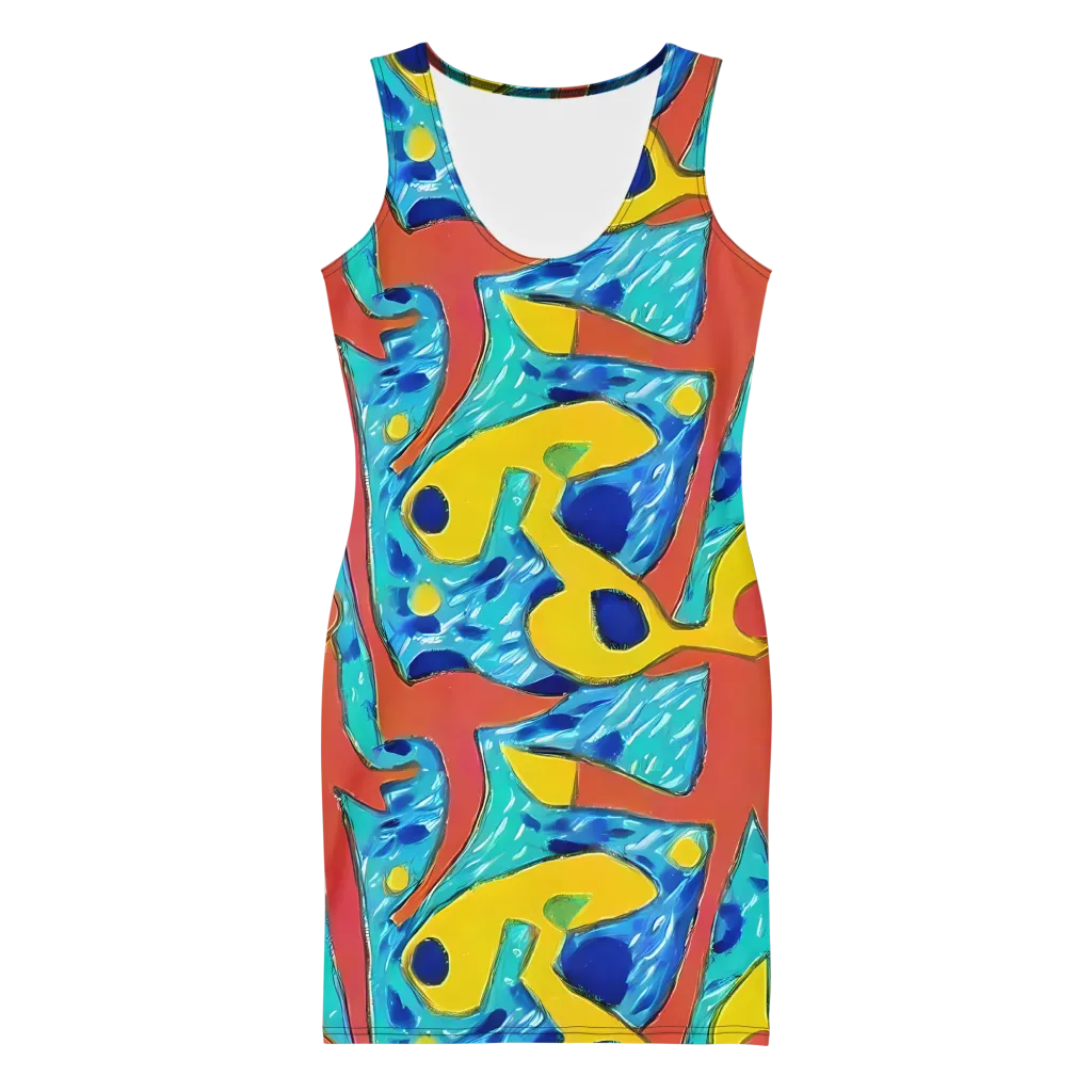 Aqua Uproar on Bodycon Dress — Front