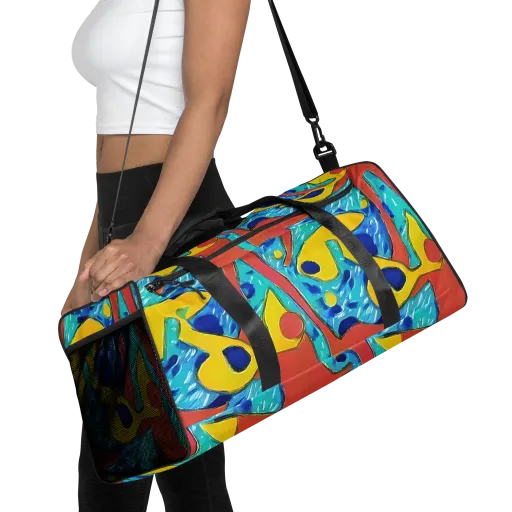 Aqua Uproar on a Duffle Bag