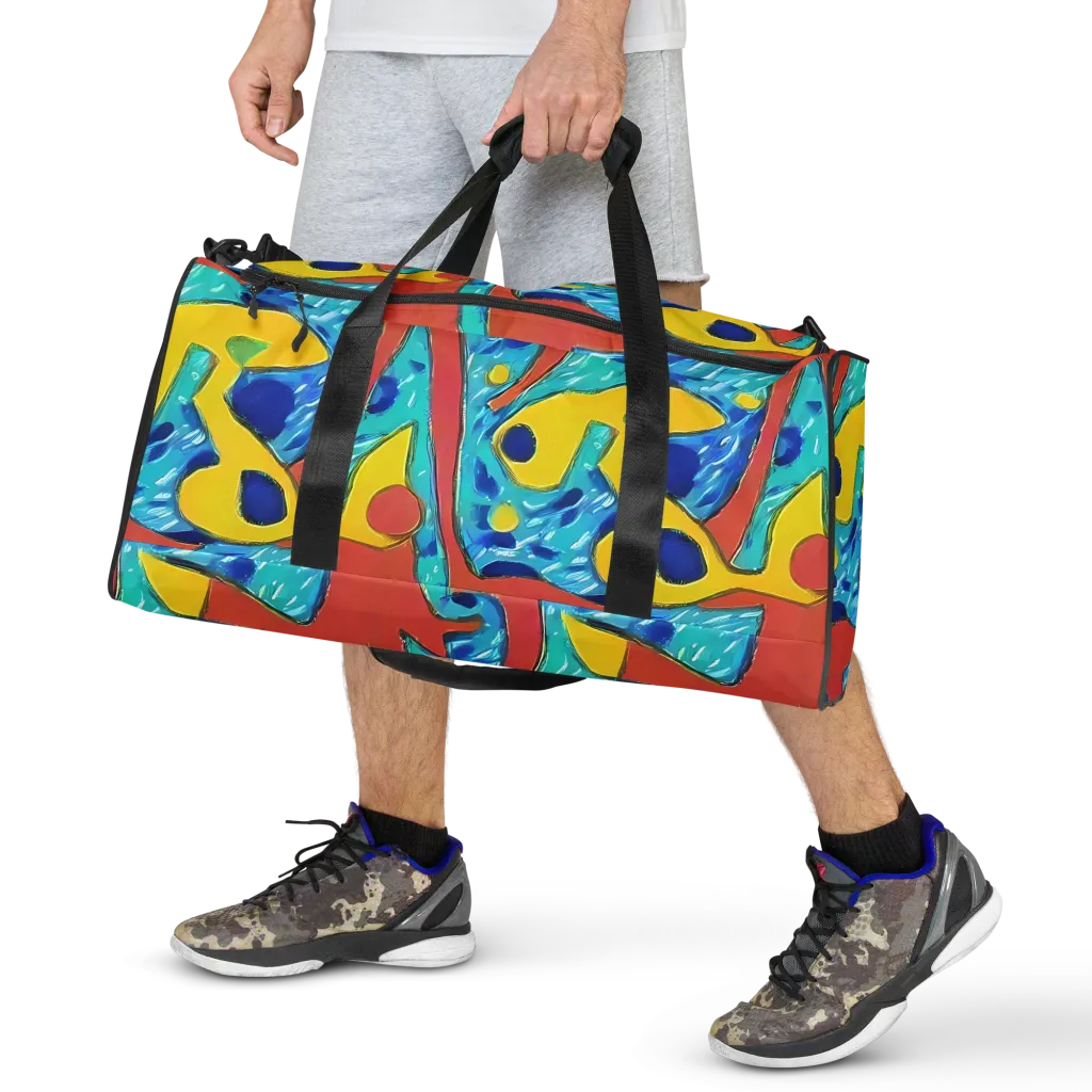 Aqua Uproar on Duffle Bag — Front