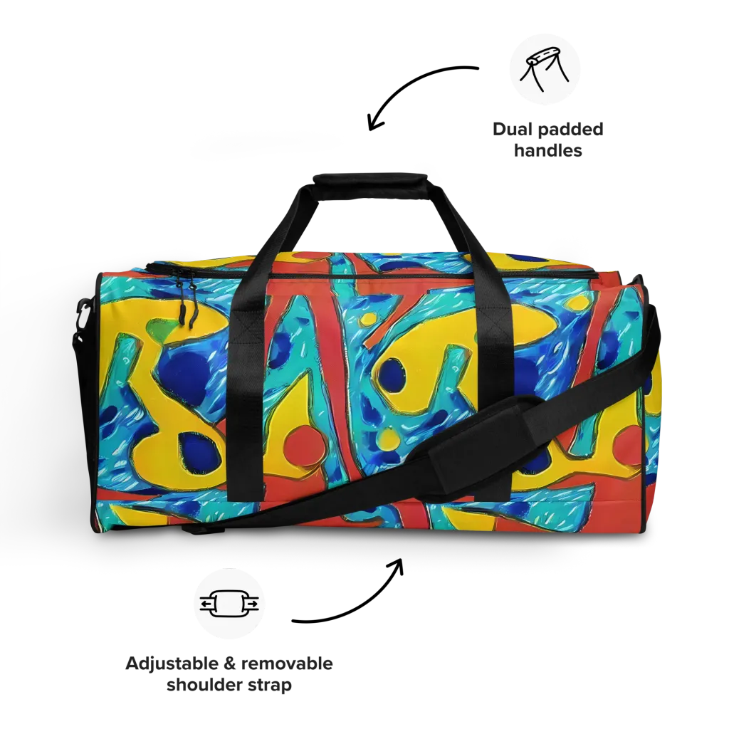 Aqua Uproar on Duffle Bag — Front