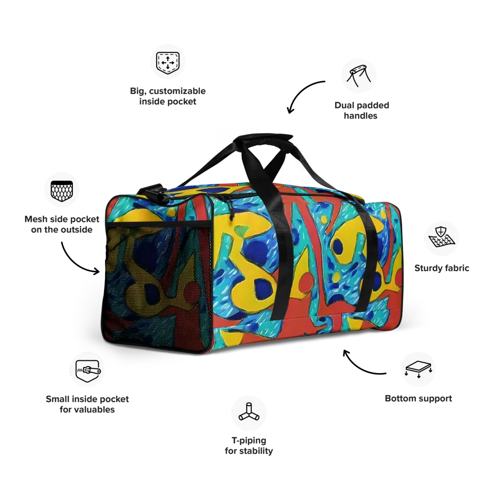 Aqua Uproar on Duffle Bag — Right Front